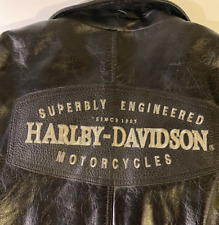 Vintage XL Harley Davidson Motorcycle Superbly Engineered Black Leather Jacket picture
