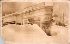 Snow Piles at Corner Store Palace Theatre Sign Juneau Alaska AK 1922 RPPC Photo picture