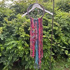 Handmade Colorful Dreamcatcher Tassels Round Beaded Crystals Boho Bohemian Pink picture