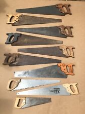 Lot of (10) Antique VTG Hand Saws including Disston, Craftsman, Stanley, etc, picture