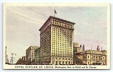 1940s ST LOUIS MO HOTEL STATLER WASHINGTON AVE LINEN ADVERTISING POSTCARD P2123 picture