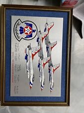Vintage ThunderBirds Usaf Air Demo Squadron Plaque  Autographed And Mounted picture
