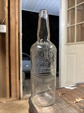 Vintage 1983 Smirnoff Vodka Bottle 750ml Clear Embossed Glass Big Crown Empty picture