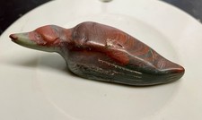 Vintage Eskimo Small Stone Art Bird Carving, Signed 2x1” picture