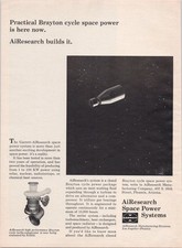 Garrett AiResearch 1966 Vintage Print Ad Brayton Cycle Space Power Systems picture
