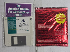 AOL America Online 2-Kit Lot SEALED 1995 Version 2.0 MI & 15 Hr Foil Pouch RARE picture