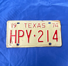 FREE SHIPPING, Texas 1974 License Plate HPV 214 TEXAS -74 "HPV 214" picture