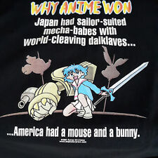 Aaron Williams 2007 Why Anime Won Black Graphic T-Shirt Cotton Size M Pre-Owned picture