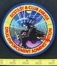 Ecstasy & Club Drugs DEA Embroidered Iron On Patch picture
