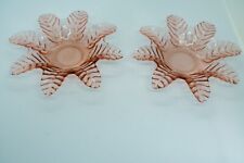 Candle Holders Vintage 1960’s Pink Glass Votive SET Tealight SET of 2 picture