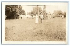 c1910's Farm Scene Log House Smith Co. Kansas KS RPPC Photo Antique Postcard picture