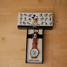 VTG Fossil Mickey Mouse Golf Watch Lorus Quartz Leather Band Untested Needs Batt picture