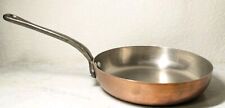 Vintage French 2+mm Copper Saute Fry Pan Stainless Steel Lining 8.75 High Handle picture