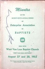 1953 WEST VAN LEAR KY ENTERPRISE ASSOCIATION OF BAPTISTS SESSION MINUTES Z4848 picture