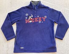 Vintage Mickey Mouse Fleece Pullover Christmas 1/4 Zip Disney 90s Y2K S picture