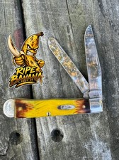 Case XX Ripe Banana 6254 SS Trapper Knife Yellow Bone Platts Jig 75310 Custom picture