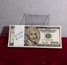 $5,000 ALBERT EINSTEIN Famous Scientist Novelty Prop Replica $100 Dollar Bills picture