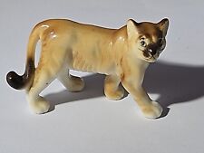 Vintage Hand Painted Miniature Cougar Mountain Lion Puma Cub Porcelain Figurine picture