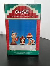Coca-Cola Christmas Village `1999`Coca-Cola Santa Screen Set Of 3 Santa's- MINT picture