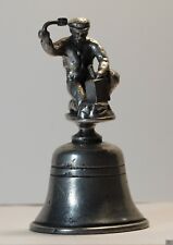 Vintage French Pewter Figural Bell Blacksmith Man With Hammer picture