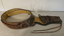 Vintage Genuine Leather Hand Tooled Buscadero Holster Mexico 60s-70s VERY NICE picture