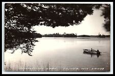 Sayner Wisconsin Muskellunge Lake Postcard RPPC Posted 1954 Motorboat    pc119 picture