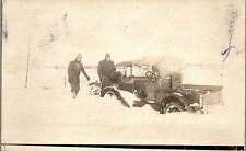 c1915 EARLY PICKUP FORD MODEL T HUGE SNOWSTORM KNEE HIGH RPPC POSTCARD 39-153 picture