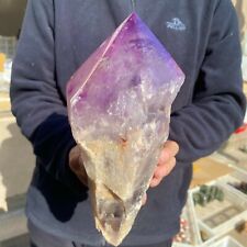 7lb TOP Natural Amethyst quartz obelisk carved crystal wand point healing picture