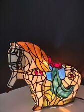 Huge Rare Stained Glass Horse Tiffany Style Pony Table Lamp Night Light picture