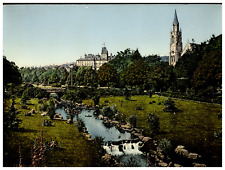 England. Bournemouth. The Gardens III. Vintage Photochrome by P.Z, Photochrome  picture