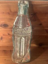Vintage 1950’s Coca-Cola Advertising Tin Thermometer Soda Bottle picture