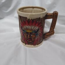 Vintage Napco Napcoware Ceramic Mug Beer Stein Indian Chief Rare picture
