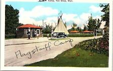 c1930 TEN SLEEP WYOMING A & F FLAGSTAFF CAMP HWY 16 WHITE BORDER POSTCARD 41-106 picture