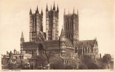 Lincoln England UK, Lincoln Cathedral Exterior, Vintage Postcard picture
