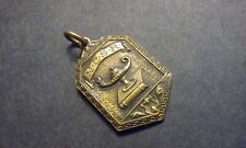 Vintage Award Brass Ornate Medal Pendant 1935 Cum Laude Latin Tournament N.C.R.S picture
