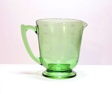 Gorgeous Vintage Depression Glass Green 4 Cup Measuring Pitcher Footed Atlas picture