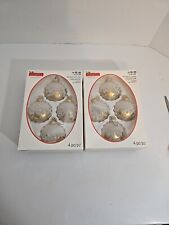 2 Box of 4 Sparkling Creations Glass Christmas Ornaments Champagne Gold Glitter picture