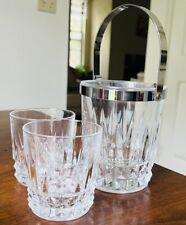 Vintage Mid-Century Cristal d'Arques de Crystal Ice Bucket & 2 Whiskey Glasses picture