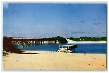 c1960's Ye Olde Swimming Hole Showing Bridge Peale Wake Island Postcard picture