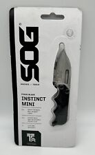 SOG Instinct Satin Finish Fixed Blade Black G10 Handle Knife + Sheath NB1012CP picture