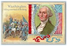 c1910's George Washington Taking Commands Of The Army Embossed Antique Postcard picture