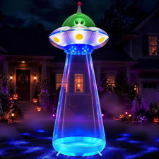 11 FT Halloween Inflatables UFO with Rotating LED Outdoor Decorations picture