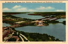 Aerial View Of Potomac River Jefferson Memorial Washington D.C Antique Postcard  picture