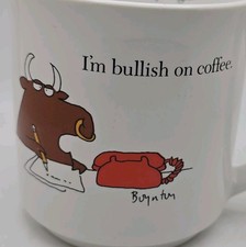 Vtg Boynton Coffee Mug Stock Market Bull Buy Low Stay High Broker Finance picture