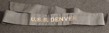 WWI Era USN Navy Cruiser Gunboat 'U.S.S. Denver' Enlisted Sailors Cap Hat Tally picture