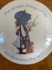 1978 Holly Hobbie Hobby Blue Girl Stoneware Trinket Box “THE SIMPLE THINGS OF picture