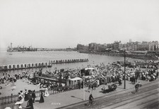 Margate Kent Marine Parade Beach Seaside Resort Harbour Crowd Vtg. Photo 19thC. picture
