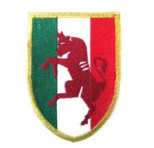 TURIN COAT OF ARMS PATCH Shield Tricolor Bull Rampante Patch Embroidered Heat Adhesive picture