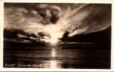Coronado Beach California Sunset View Real Photo RPPC Vintage Postcard  picture