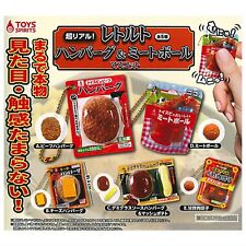 Super real Retort Hamburger & Meatball Mascot Capsule Toy 5 Types Comp Set Gacha picture
